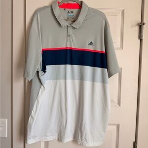 Adidas Men's Gray Polo Shirt, 2XL